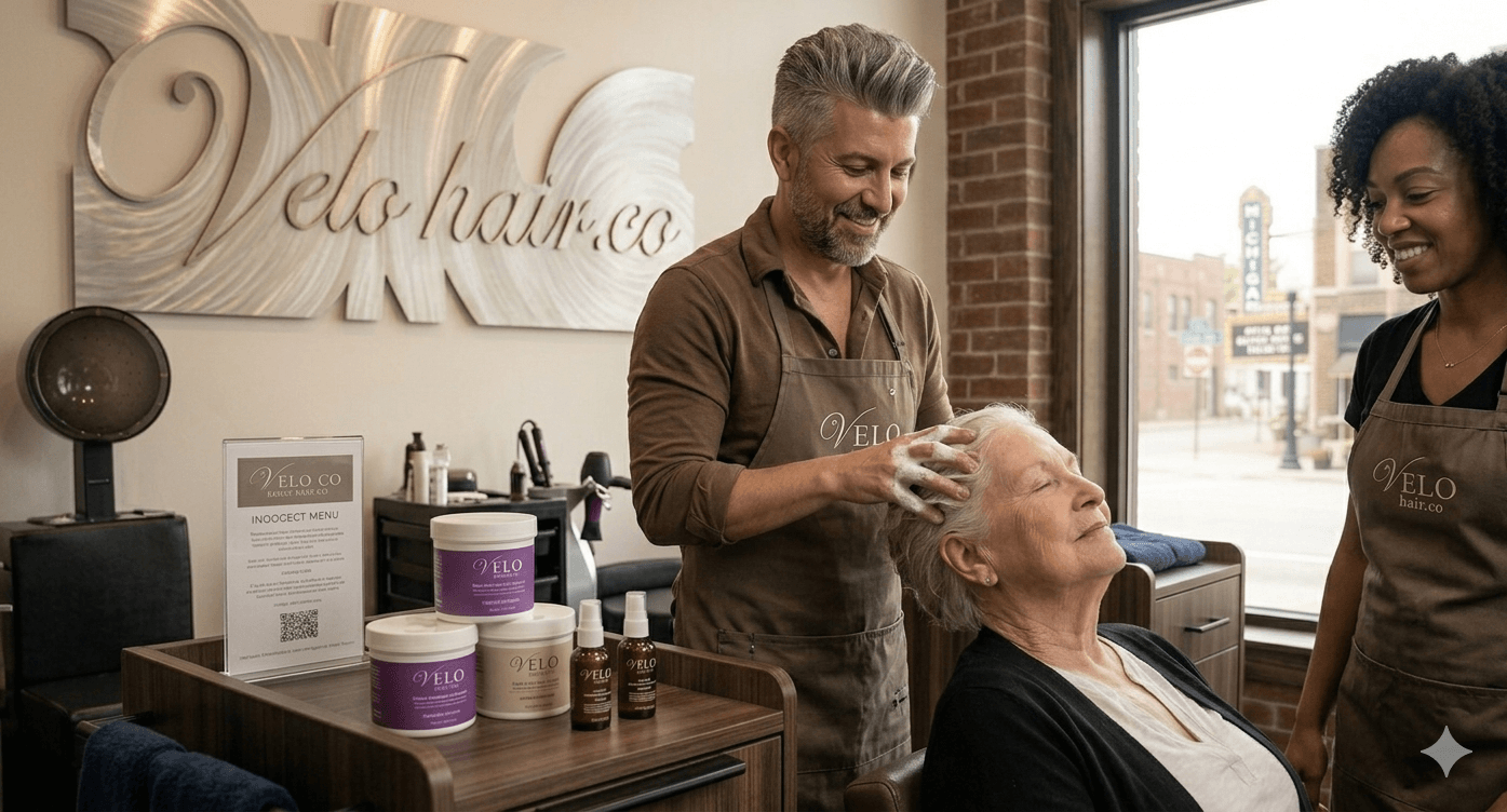 Stylist care — attentive consultation between stylist and client at the chair
